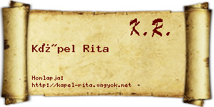 Kápel Rita névjegykártya