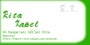 rita kapel business card